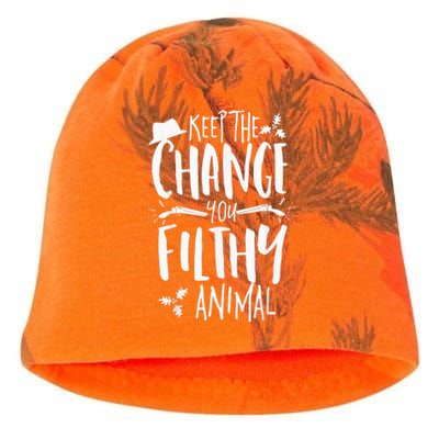 Keep The Change You Filthy Animal Christmas Shirt Alone Home Kati - Camo Knit Beanie