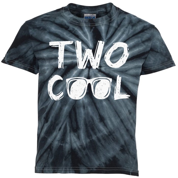 Kids Two Cool 2nd Birthday Gift 2 Year Old Second Bday Kids Tie-Dye T-Shirt