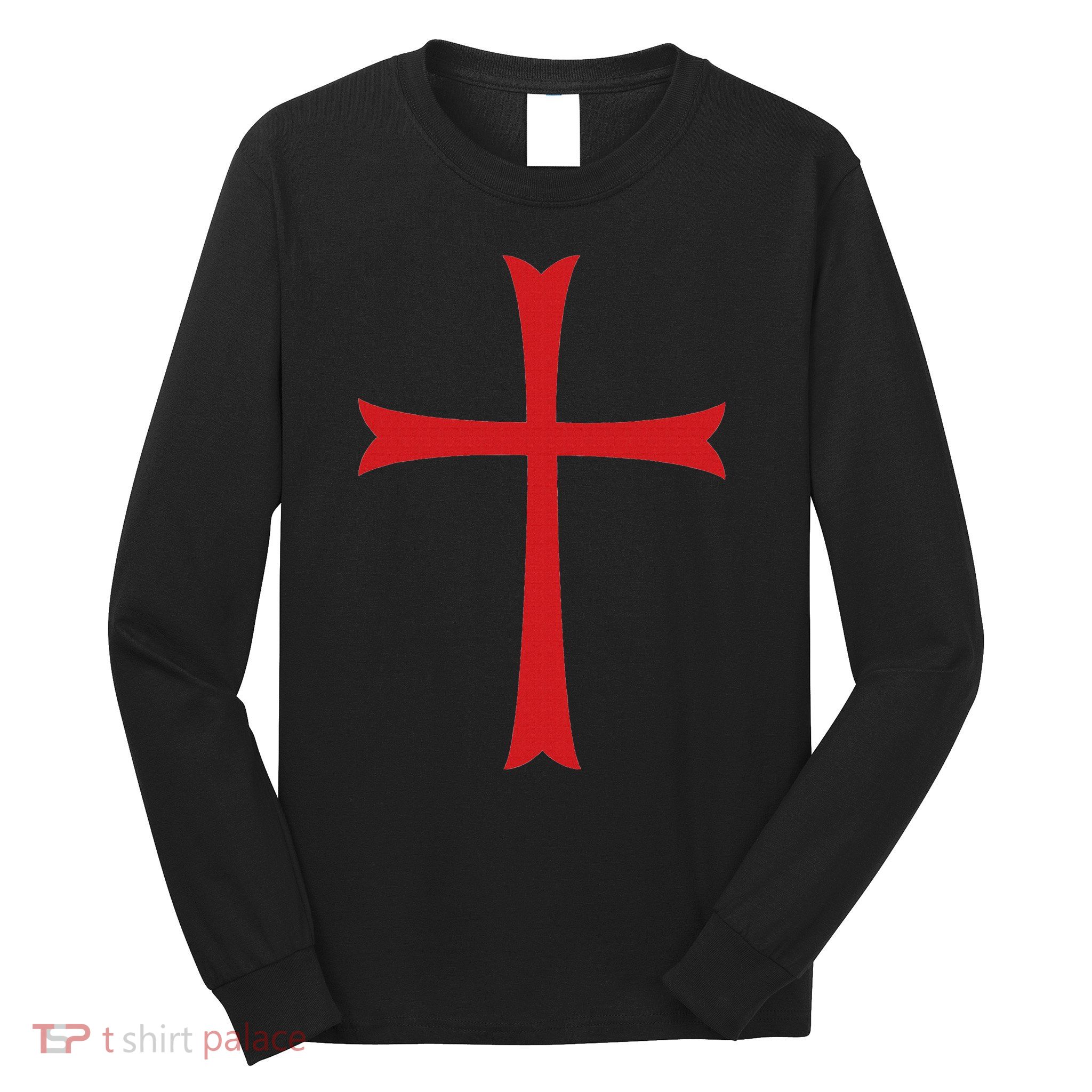 Knights Templar Cross Crusader Long Sleeve Shirt