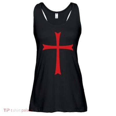Knights Templar Cross Crusader Ladies Essential Flowy Tank