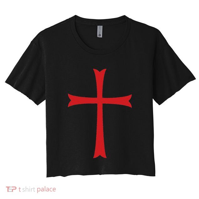 Knights Templar Cross Crusader Crop Top