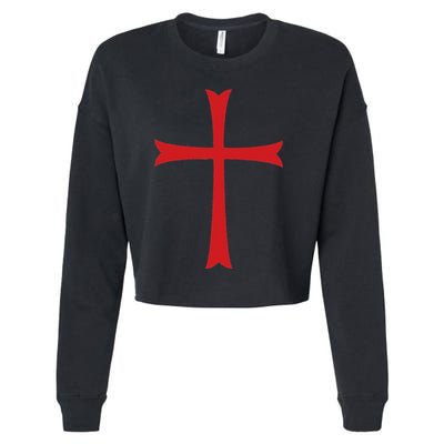 Knights Templar Cross Crusader Cropped Pullover Crew