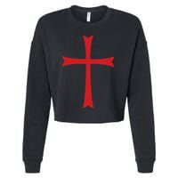 Knights Templar Cross Crusader Cropped Pullover Crew