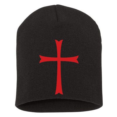 Knights Templar Cross Crusader Short Acrylic Beanie