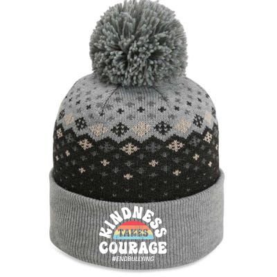 Kindness Takes Courage Positive Inspirational Retro Vintage Great Gift The Baniff Cuffed Pom Beanie