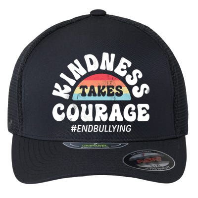 Kindness Takes Courage Positive Inspirational Retro Vintage Great Gift Flexfit Unipanel Trucker Cap