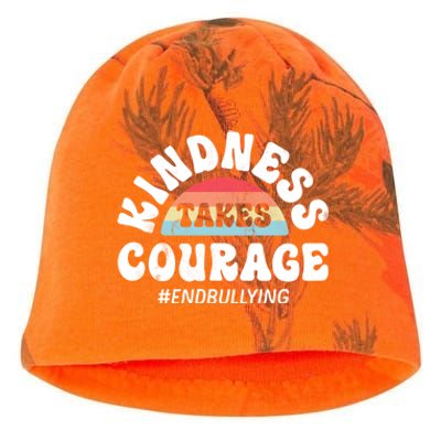 Kindness Takes Courage Positive Inspirational Retro Vintage Great Gift Kati - Camo Knit Beanie