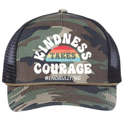 Kindness Takes Courage Positive Inspirational Retro Vintage Great Gift Retro Rope Trucker Hat Cap