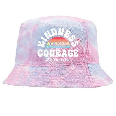 Kindness Takes Courage Positive Inspirational Retro Vintage Great Gift Tie-Dyed Bucket Hat