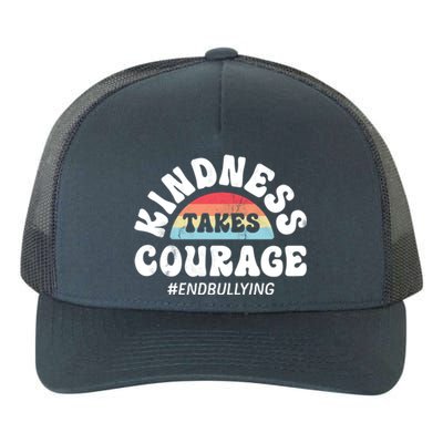 Kindness Takes Courage Positive Inspirational Retro Vintage Great Gift Yupoong Adult 5-Panel Trucker Hat