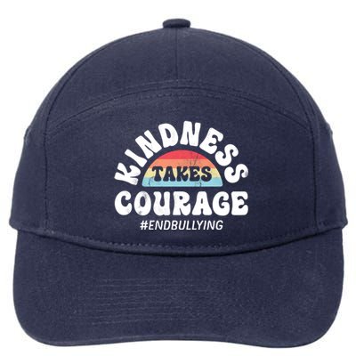 Kindness Takes Courage Positive Inspirational Retro Vintage Great Gift 7-Panel Snapback Hat