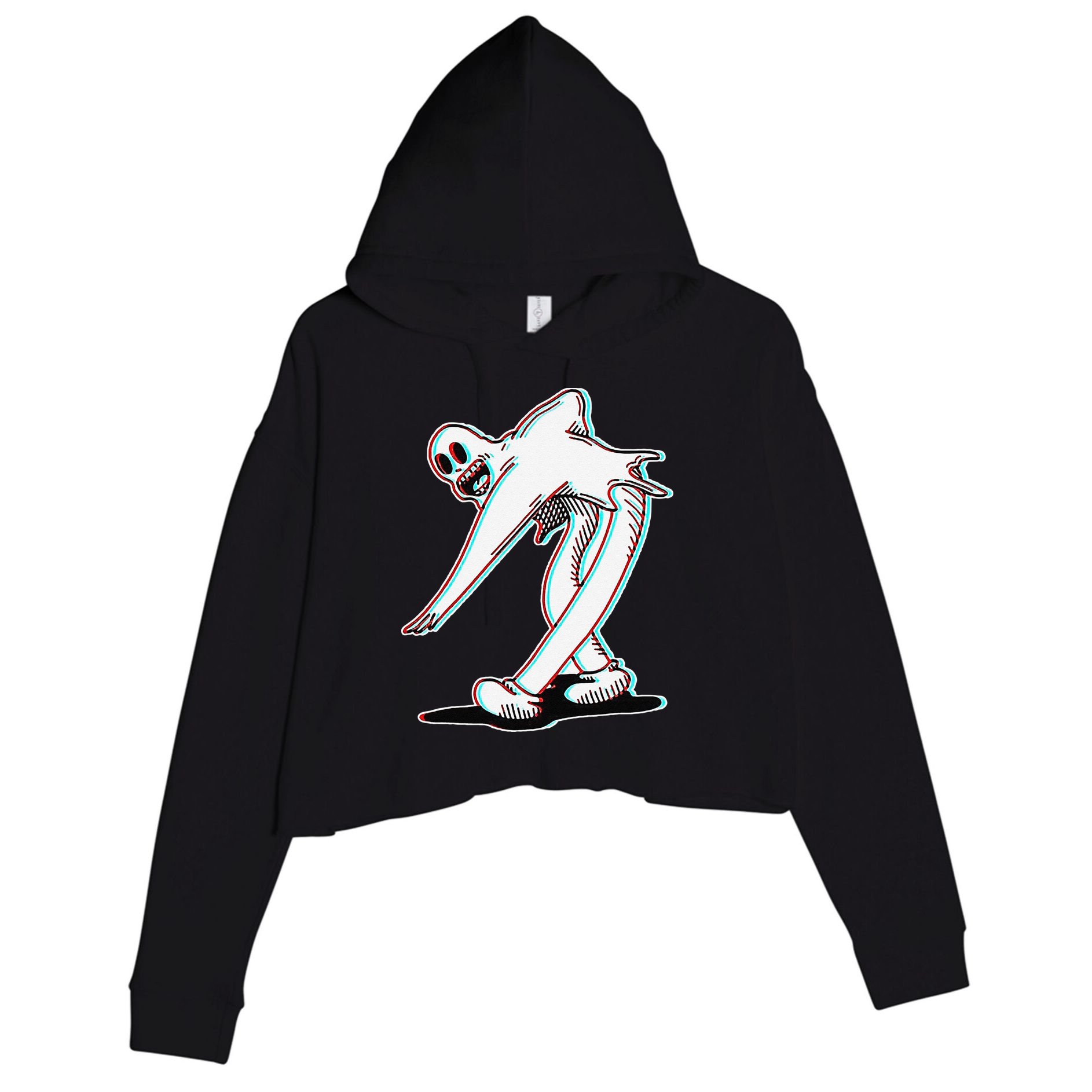 Koko The Clown Ghost Glitch Dancing Crop Fleece Hoodie