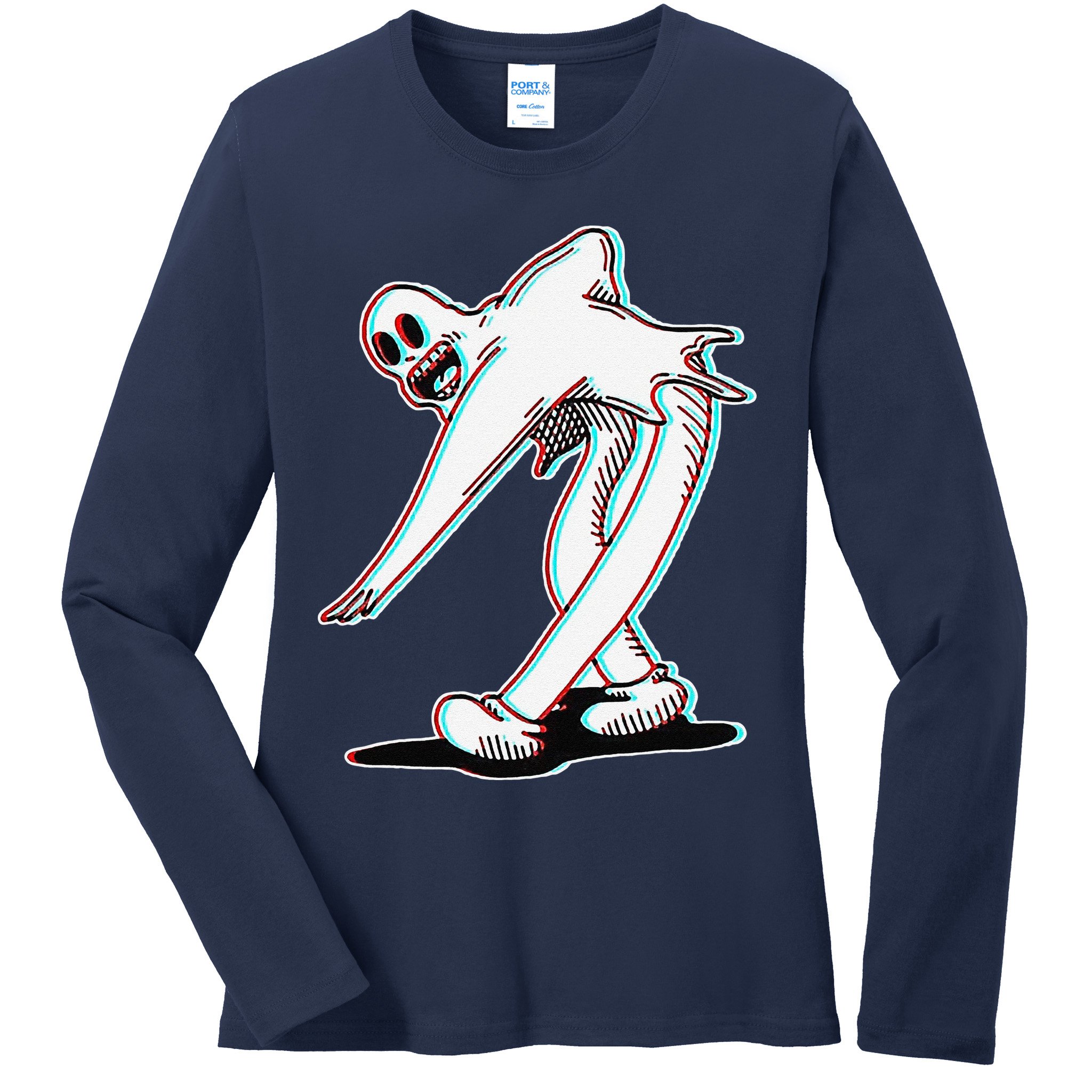 Koko The Clown Ghost Glitch Dancing Ladies Long Sleeve Shirt