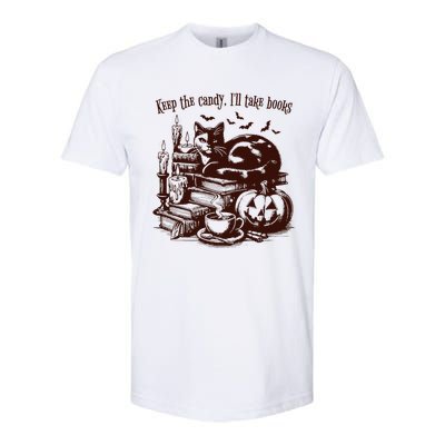 Keep The Candy ILl Take Books Cat Halloween Costume Softstyle CVC T-Shirt