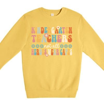 Kindergarten Teachers Capes Groovy Preschool Teacher Gift Premium Crewneck Sweatshirt