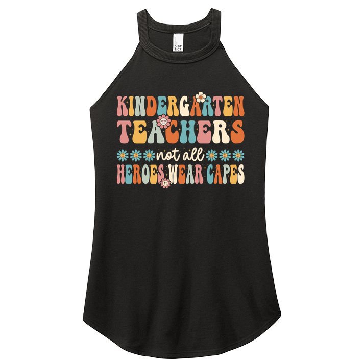 Kindergarten Teachers Capes Groovy Preschool Teacher Gift Women's Perfect Tri Rocker Tank