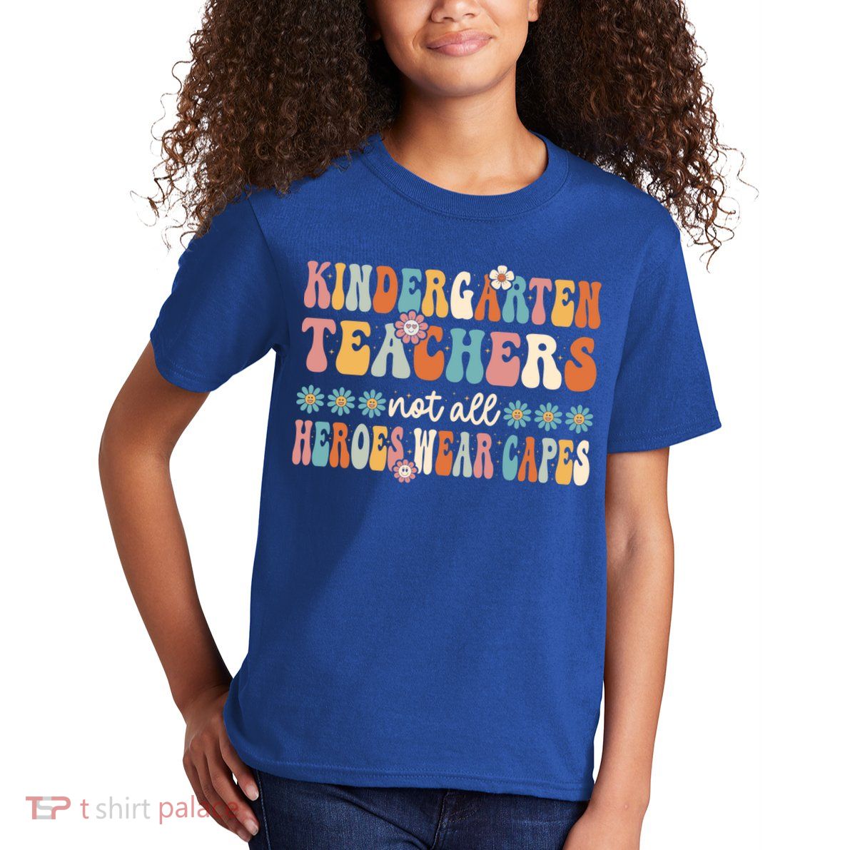 Kindergarten Teachers Capes Groovy Preschool Teacher Gift Kids T-Shirt