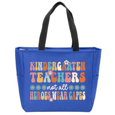 Kindergarten Teachers Capes Groovy Preschool Teacher Gift Zip Tote Bag