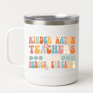 Kindergarten Teachers Capes Groovy Preschool Teacher Gift 12 oz Stainless Steel Tumbler Cup