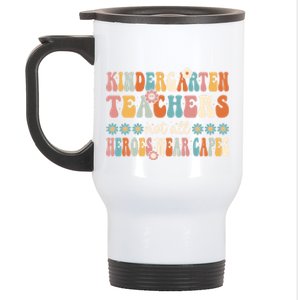 Kindergarten Teachers Capes Groovy Preschool Teacher Gift Stainless Steel Travel Mug