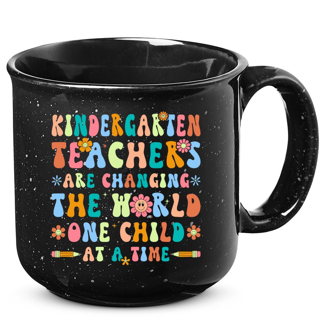 Kindergarten Teachers Changing The World Groovy Preschool Funny Gift 15oz Campfire Ceramic Mug