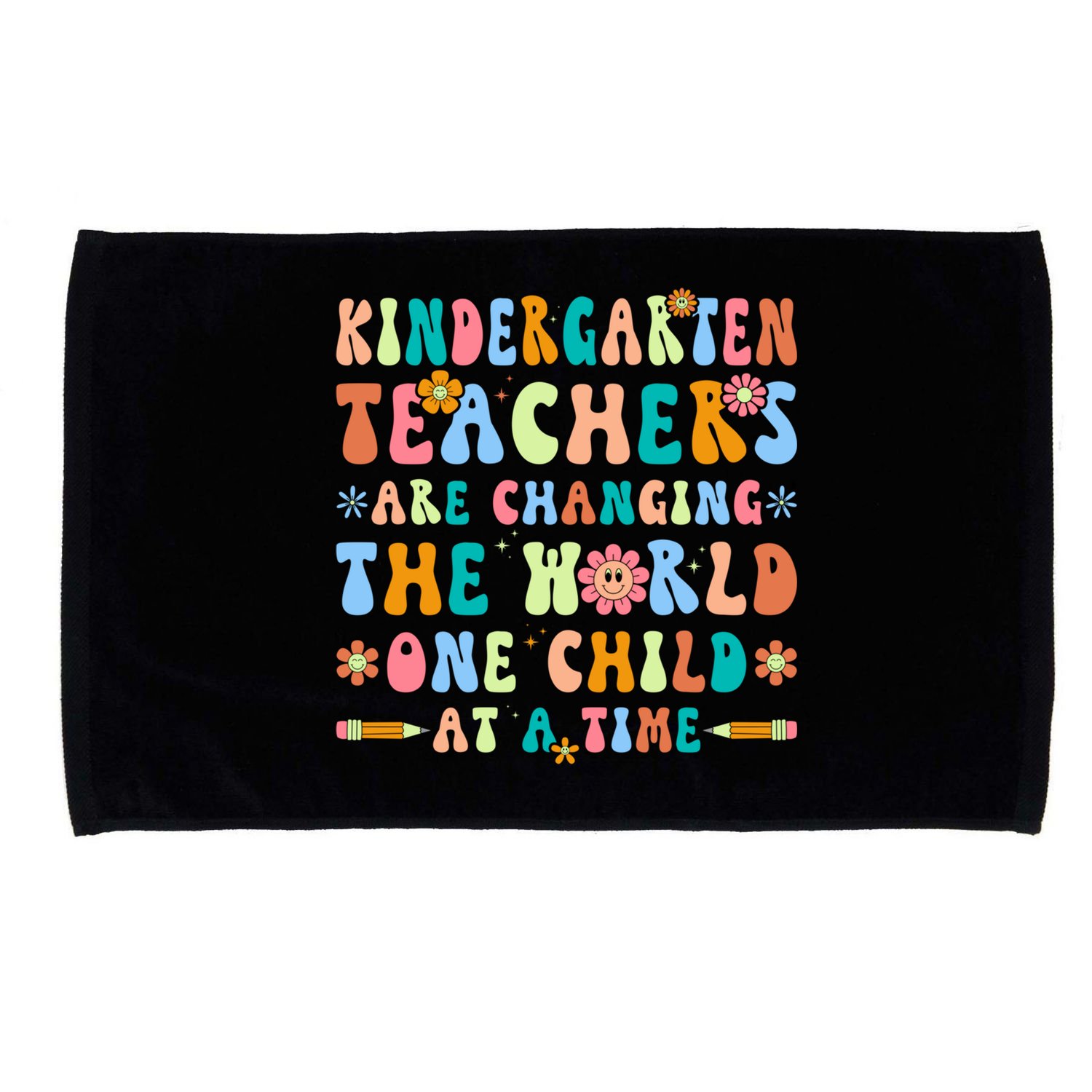 Kindergarten Teachers Changing The World Groovy Preschool Funny Gift Microfiber Hand Towel