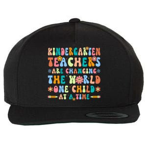 Kindergarten Teachers Changing The World Groovy Preschool Funny Gift Wool Snapback Cap