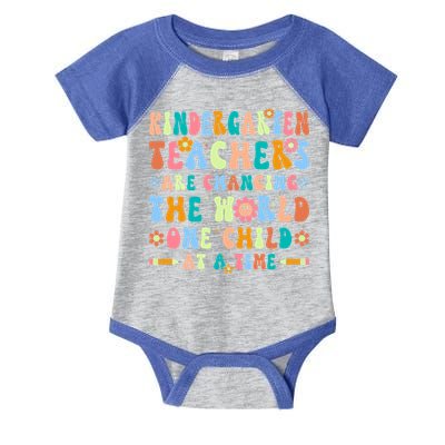 Kindergarten Teachers Changing The World Groovy Preschool Funny Gift Infant Baby Jersey Bodysuit
