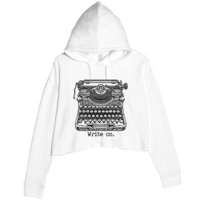 Keys To Creation Classic Typewriter Inspiration Crop Fleece Hoodie