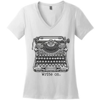 Keys To Creation Classic Typewriter Inspiration Women's V-Neck T-Shirt