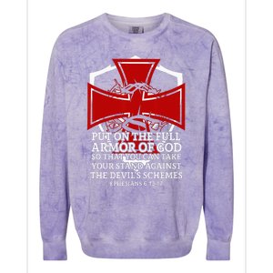 Knight Templar Christian Armor Of God Colorblast Crewneck Sweatshirt