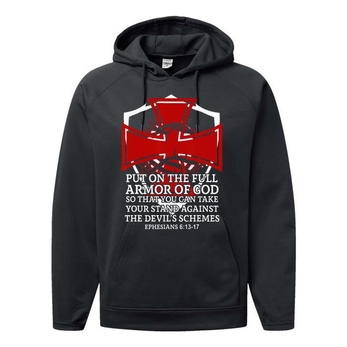 Knight Templar Christian Armor Of God Performance Fleece Hoodie