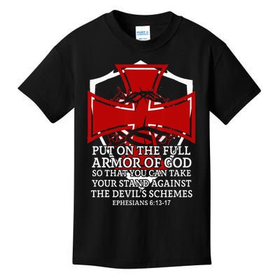 Knight Templar Christian Armor Of God Kids T-Shirt