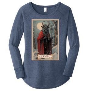 Krampus Tarot Card Design Xmas Hail Santa Christmas Women's Perfect Tri Tunic Long Sleeve Shirt