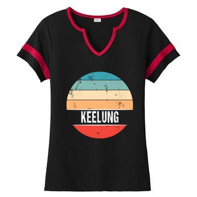 Keelung Taiwan City Trip Gift Ladies Halftime Notch Neck Tee