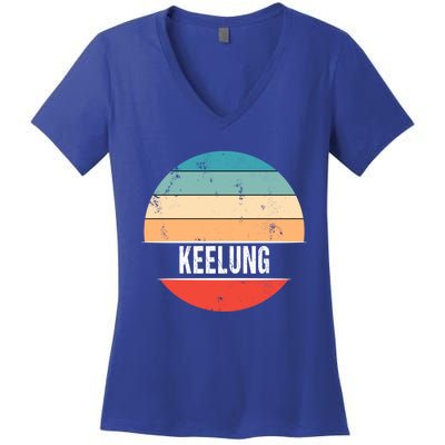 Keelung Taiwan City Trip Gift Women's V-Neck T-Shirt