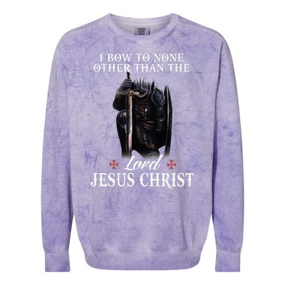 Knight Templar Christian I Bow To The Lord Jesus Christ Colorblast Crewneck Sweatshirt