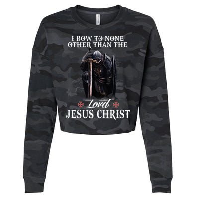 Knight Templar Christian I Bow To The Lord Jesus Christ Cropped Pullover Crew