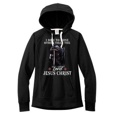 Knight Templar Christian I Bow To The Lord Jesus Christ Women's Fleece Hoodie