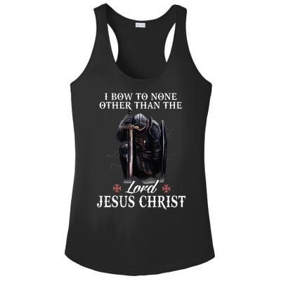 Knight Templar Christian I Bow To The Lord Jesus Christ Ladies PosiCharge Competitor Racerback Tank