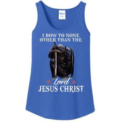 Knight Templar Christian I Bow To The Lord Jesus Christ Ladies Essential Tank