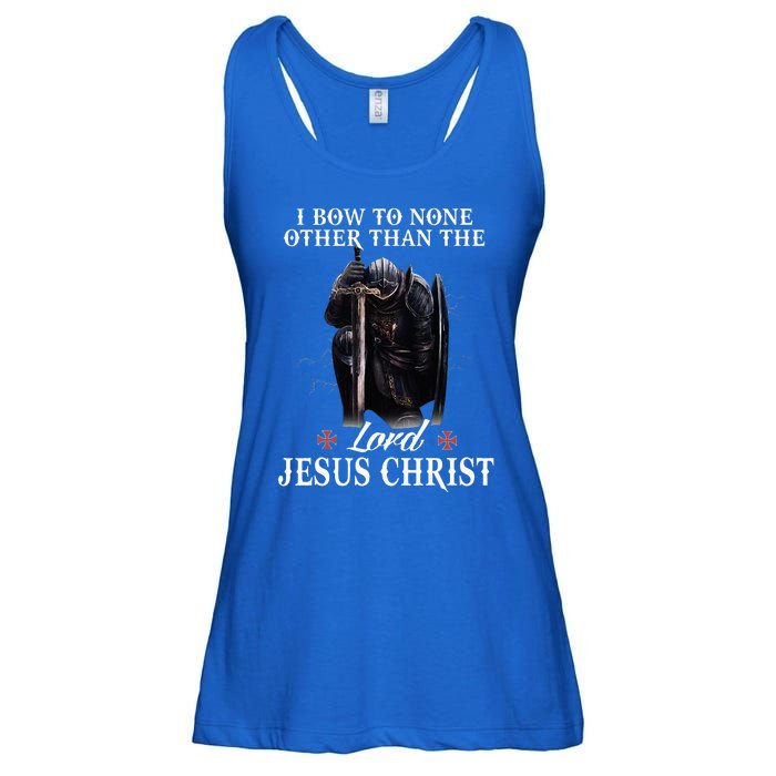 Knight Templar Christian I Bow To The Lord Jesus Christ Ladies Essential Flowy Tank