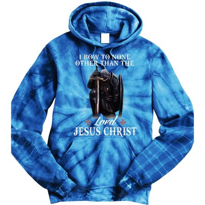 Knight Templar Christian I Bow To The Lord Jesus Christ Tie Dye Hoodie