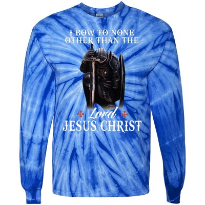 Knight Templar Christian I Bow To The Lord Jesus Christ Tie-Dye Long Sleeve Shirt