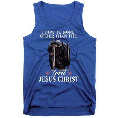 Knight Templar Christian I Bow To The Lord Jesus Christ Tank Top