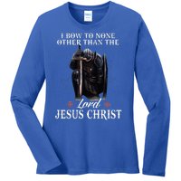 Knight Templar Christian I Bow To The Lord Jesus Christ Ladies Long Sleeve Shirt