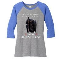 Knight Templar Christian I Bow To The Lord Jesus Christ Women's Tri-Blend 3/4-Sleeve Raglan Shirt