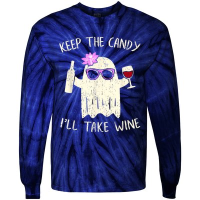 Keep The Candy Funny Halloween Ghost Costume Tie-Dye Long Sleeve Shirt