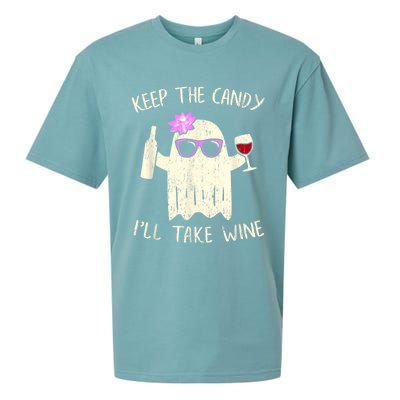 Keep The Candy Funny Halloween Ghost Costume Sueded Cloud Jersey T-Shirt