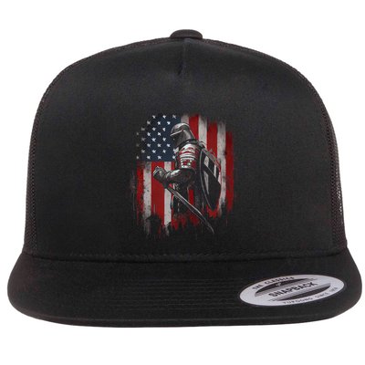 Knight Templar Christian Warrior Of God Crusader Gift Flat Bill Trucker Hat